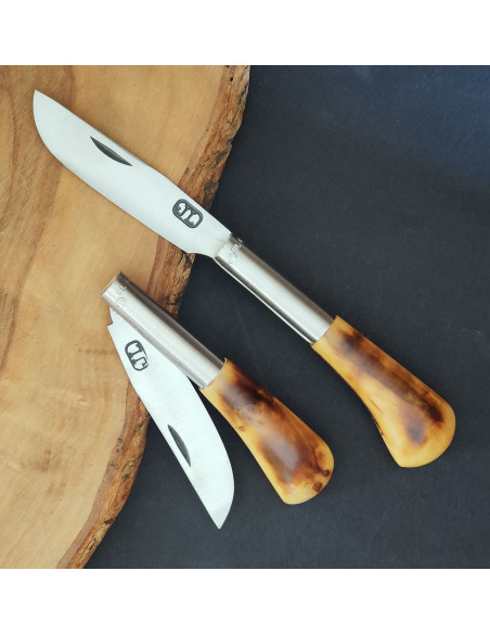 Navaja personalizada quemada - David Legaspi JL - lengua de vaca peq.