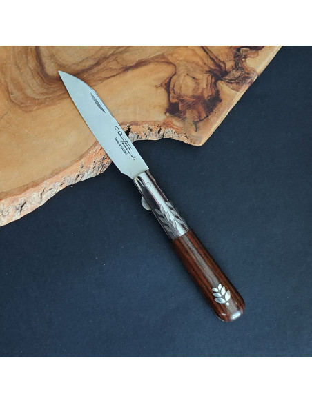 Navaja ébano verde hoja plata SERIE MELCHOR LEGASPI