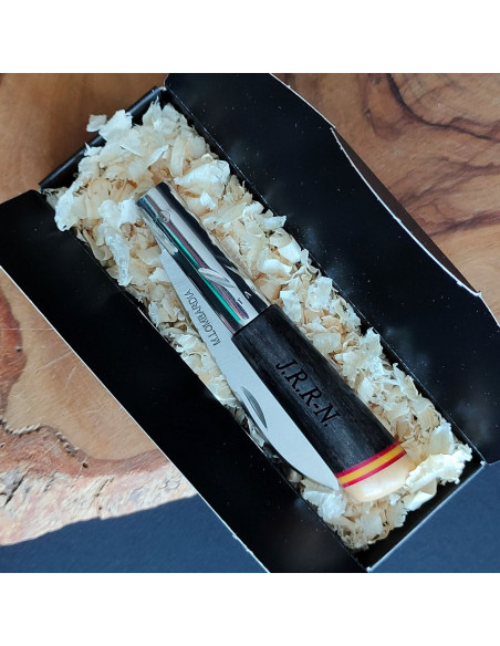 Navaja personalizada ébano bandera España M.LOMBARDIA