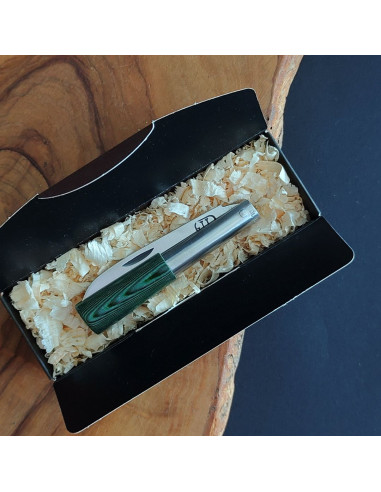 Navaja personalizada laminada verde peq. -...