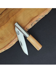 Navaja con empuñadura en madera de olivo de 7cm de hoja del artesano David Legaspi Taramundi 2