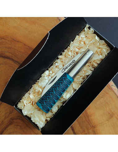 Navaja fresno azul decorada - Cuchillería de...