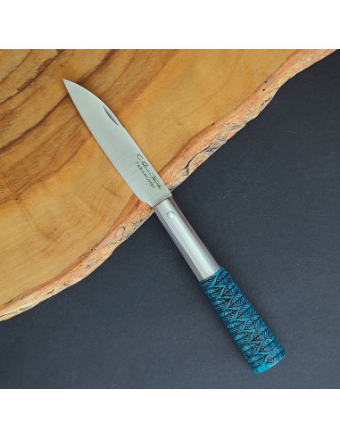 Navaja personalizada fresno azul G - Carlos...