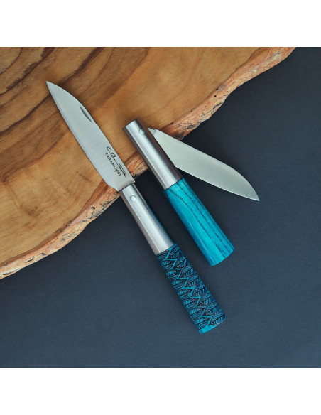 Navaja personalizada fresno azul G - Carlos Quintana