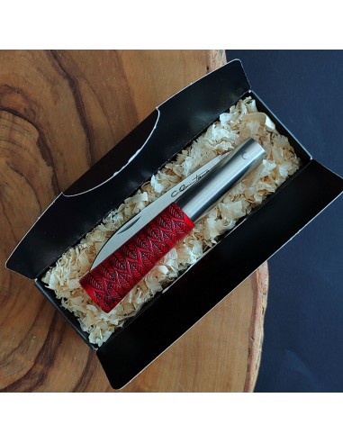 Navaja personalizada fresno rojo G (block) -...