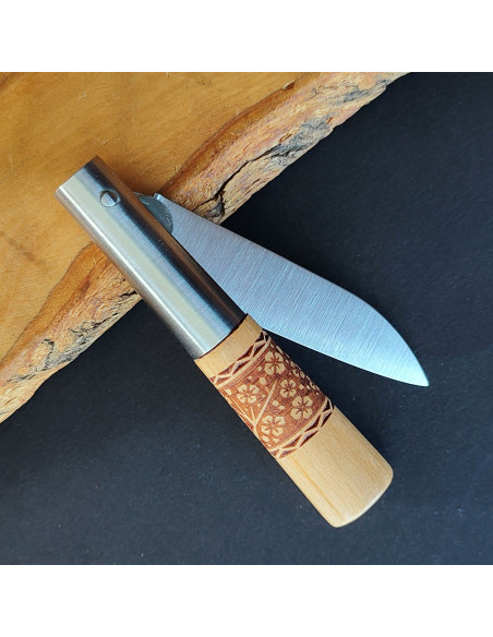 Navaja cerezo cenefa decorada block G - Carlos Quintana