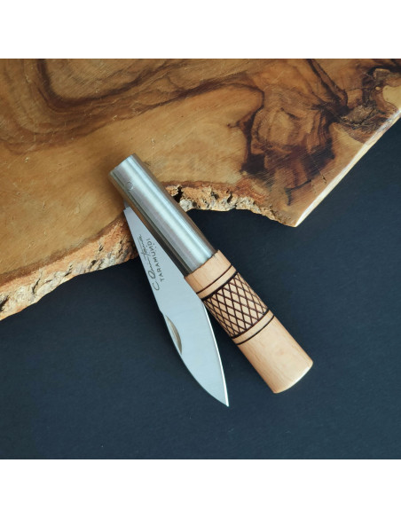 Navaja personalizada haya cruzadillo block G - Carlos Quintana