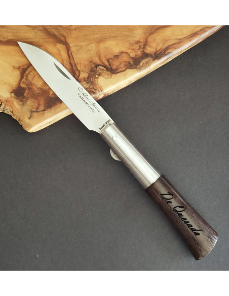 Navaja personalizada roble termotratado  Carlos Quintana