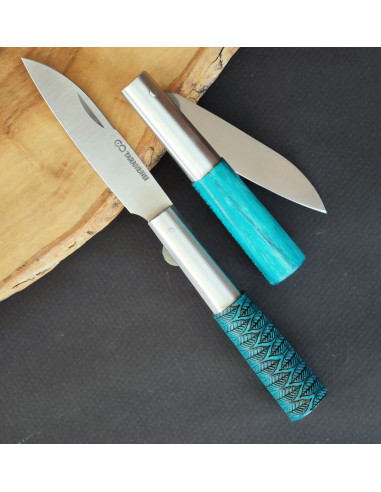 Navaja personalizada fresno azul peq block -...