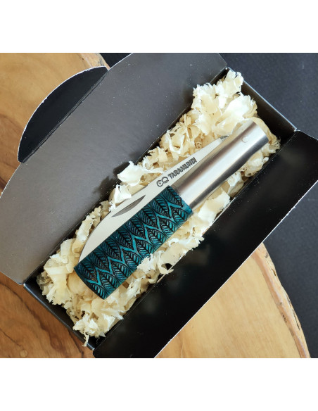 Navaja personalizada fresno azul peq block - Carlos Quintana