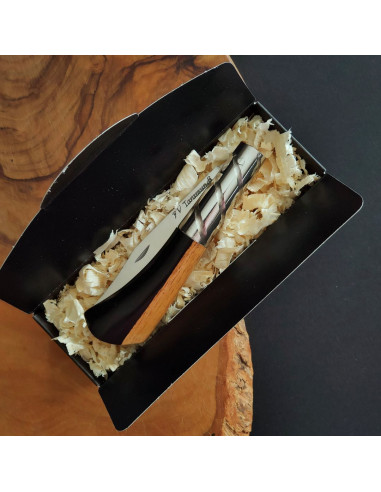 Navaja  ébano bicolor virola decorada -...