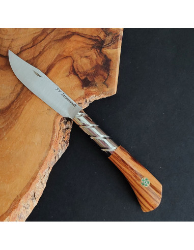 Navaja  zebrano mosaic pin verde - Francisco Vega