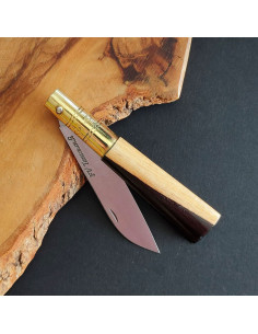 Navaja personalizada ébano bicolor recta - Francisco Vega 2