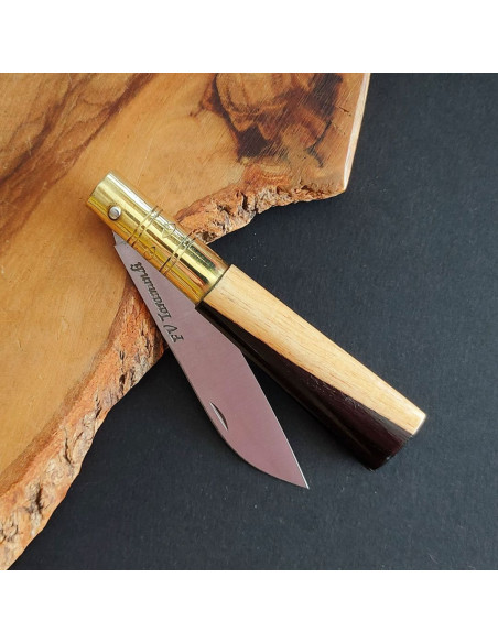 Navaja personalizada ébano bicolor recta - Francisco Vega