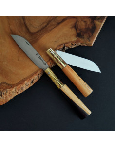 Navaja personalizada ébano bicolor recta - Francisco Vega