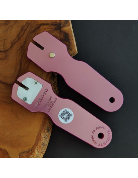 Afilador cuchillos rosa