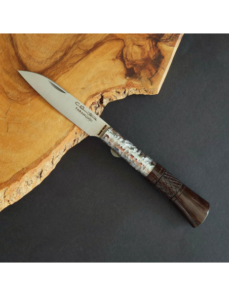 Navaja roble termotratado texturizada cruzadillo - Carlos Quintana