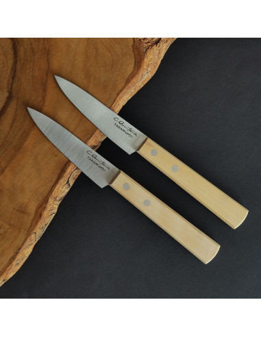 Pack de dos cuchillos patateros en madera lisa del artesano Carlos Quintana Taramundi.