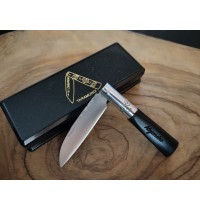 navaja personalizada ébano y plata Lombardía