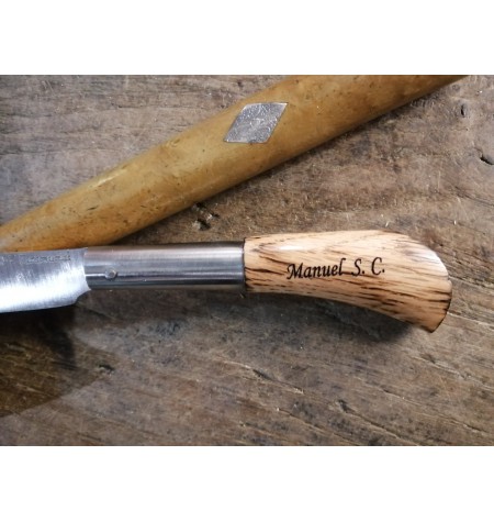 navaja roble quemada fv recta grabada