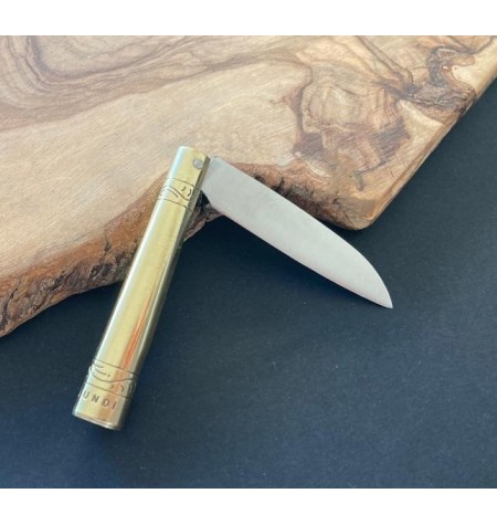 navaja empuñadura en latón lisa